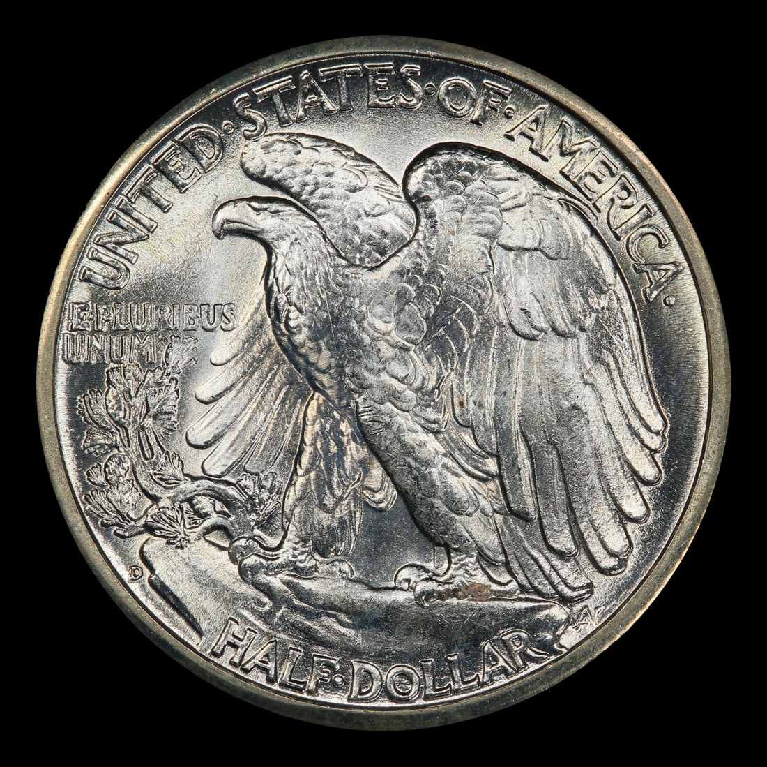 1945-d Walking Liberty Half Dollar Near Top Pop 50c ms67 SEGS - 3