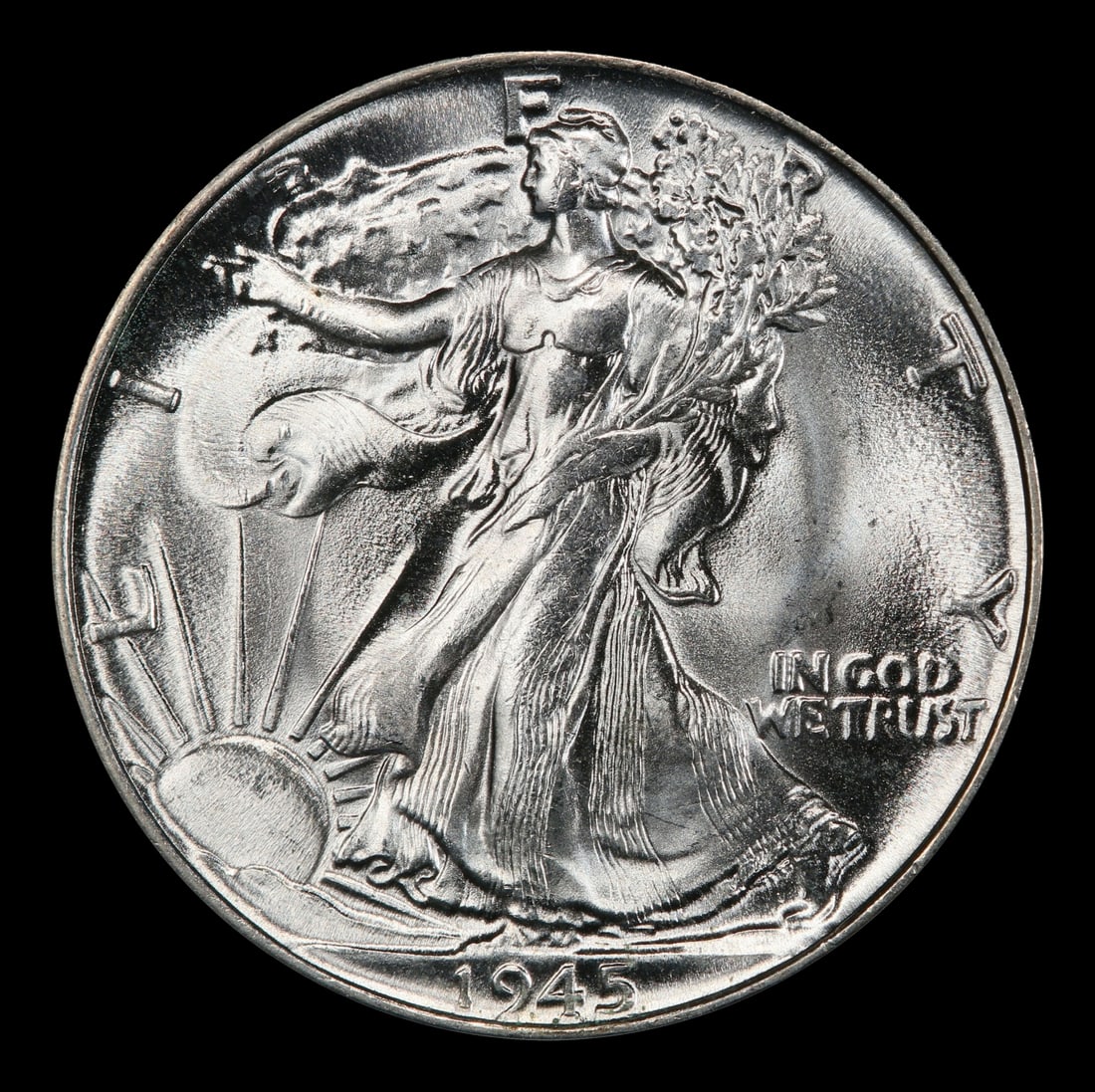 1945-p Walking Liberty Half Dollar 50c Grades ms66 - 2