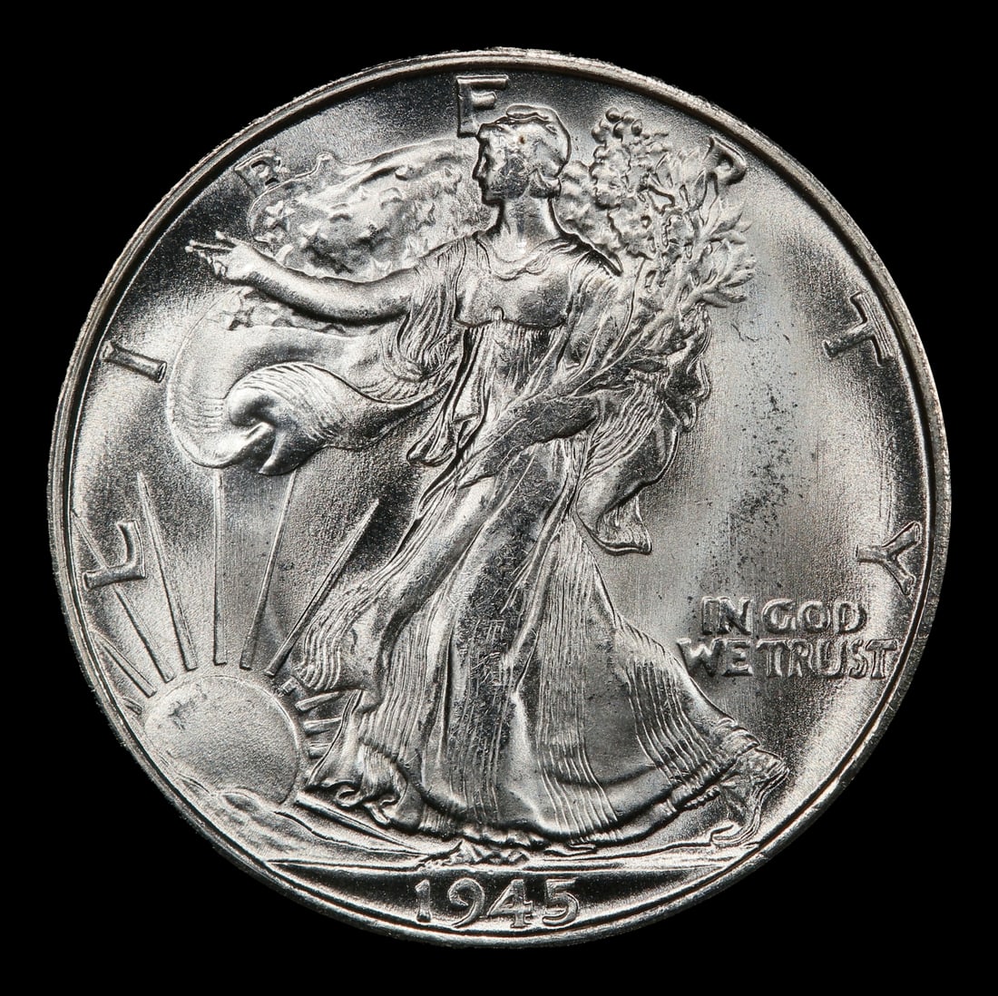 1945-s Walking Liberty Half Dollar 50c Grades ms66 - 2