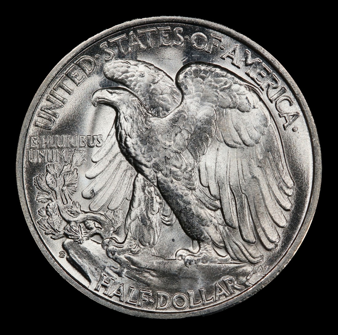 1945-s Walking Liberty Half Dollar 50c Grades ms66 - 3