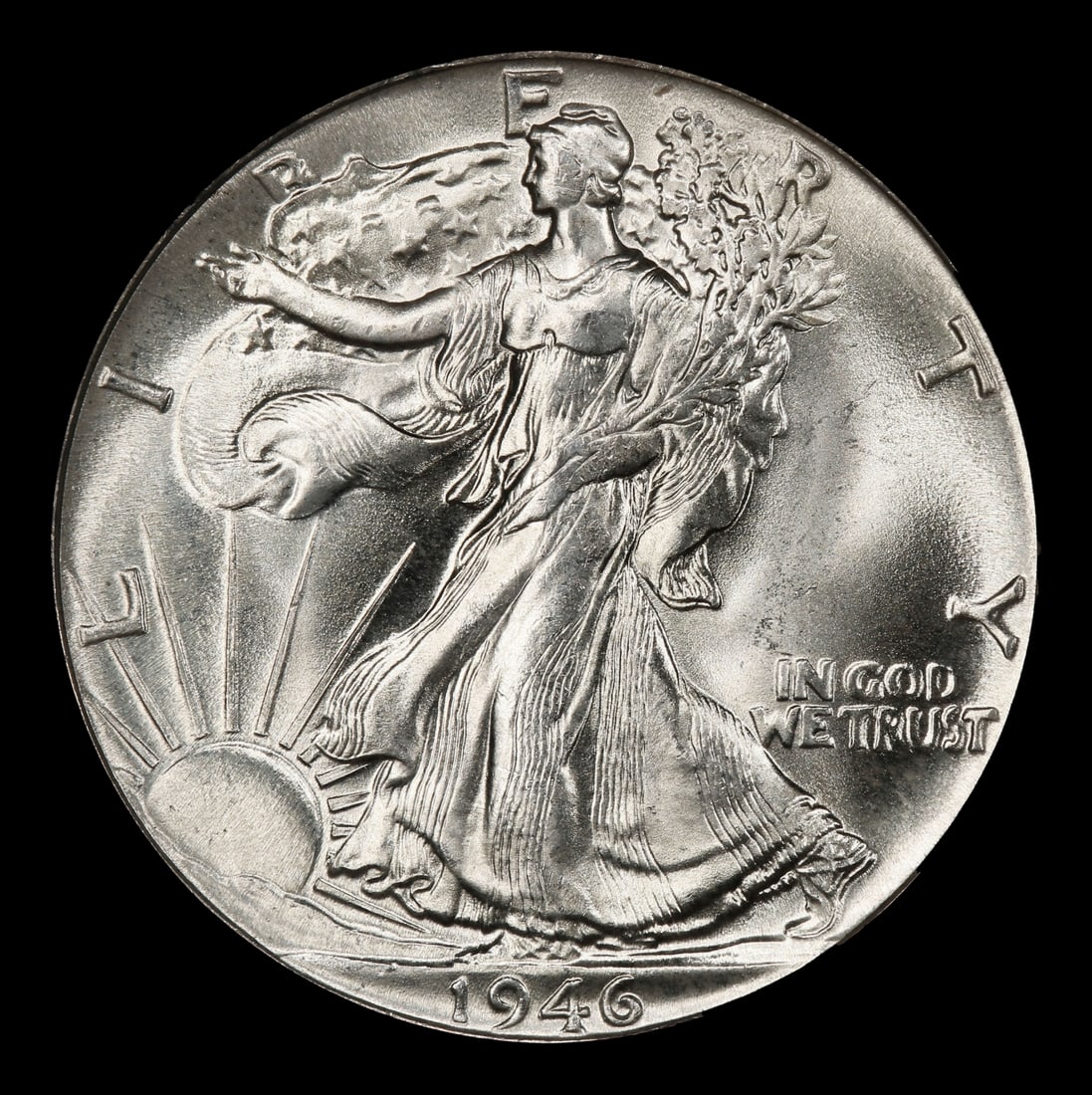 1946-p Walking Liberty Half Dollar Near Top Pop 50c ms67+ SEGS - 2