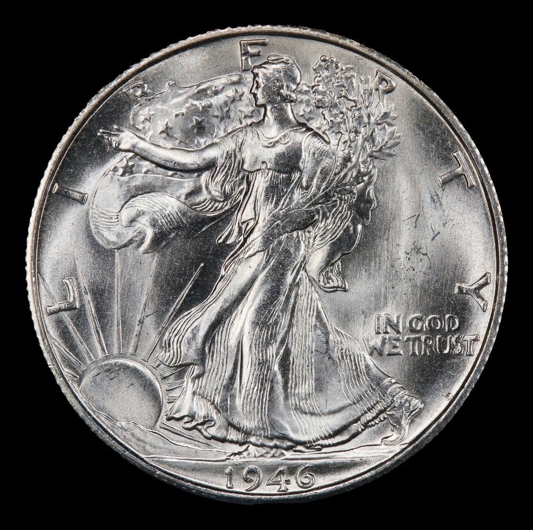 1946-s Walking Liberty Half Dollar 50c Grades ms66 - 2