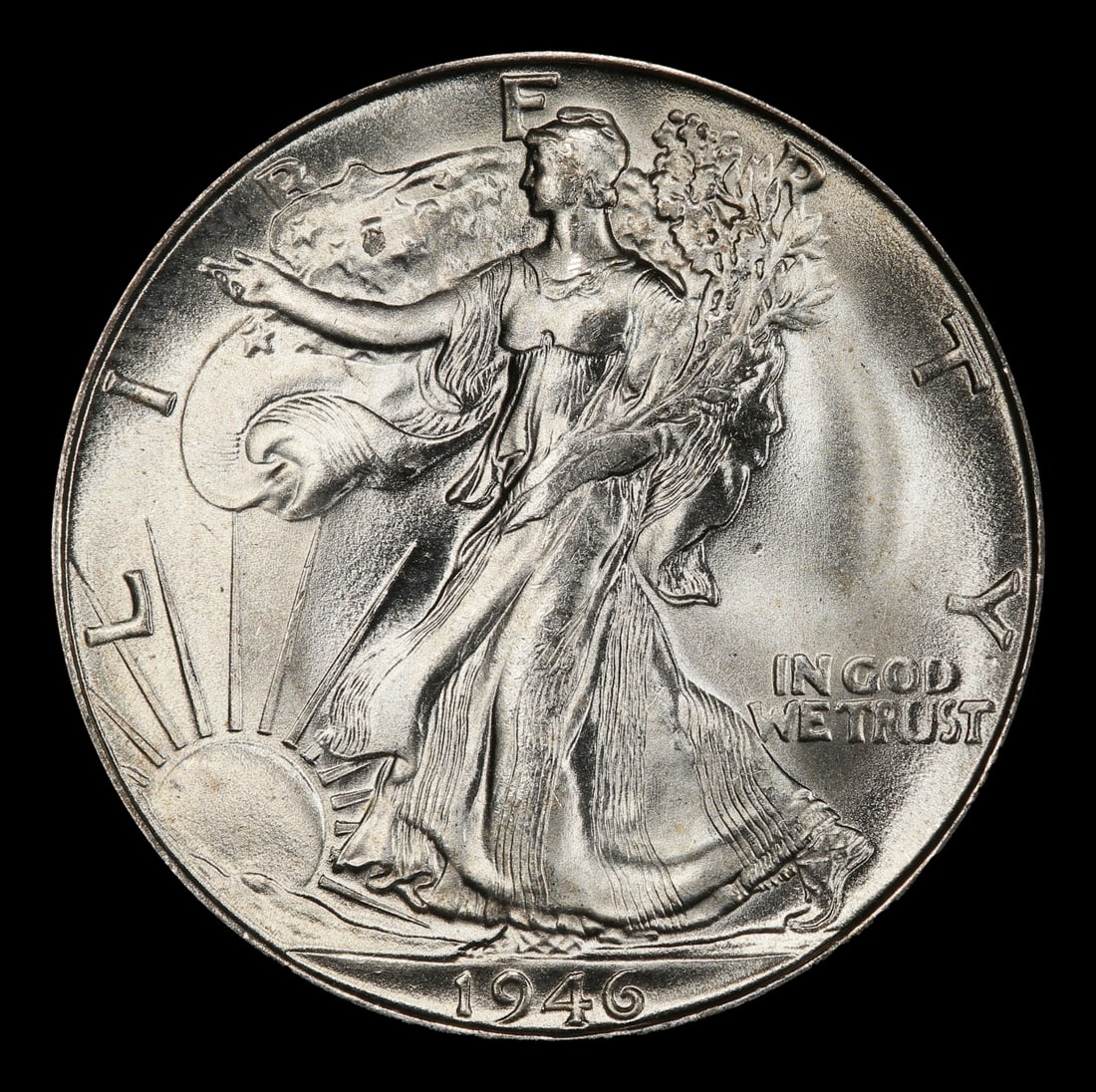 1946-s Walking Liberty Half Dollar 50c Grades ms66 - 2