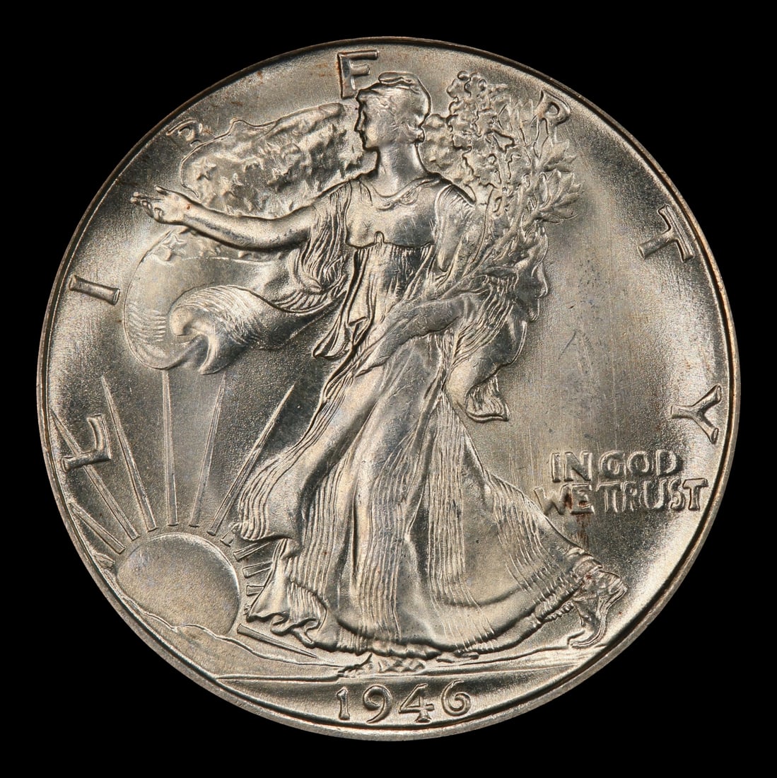 1946-s Walking Liberty Half Dollar Near Top Pop 50c ms66+ SEGS - 2