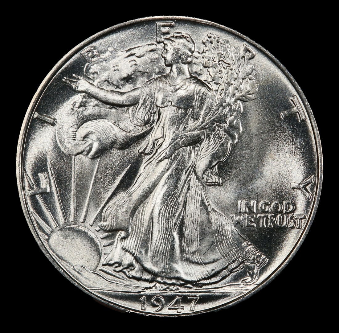 1947-p Walking Liberty Half Dollar 50c Grades ms66 - 2