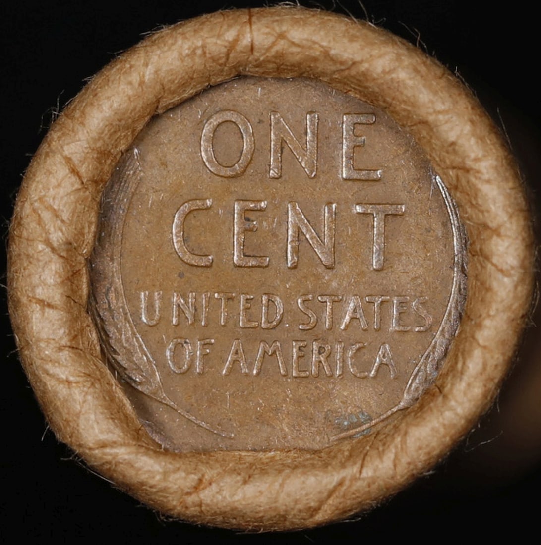 Lincoln Wheat Cent 1c Mixed Roll Orig Brandt McDonalds Wrapper, 1917-s end, Wheat other end - 3