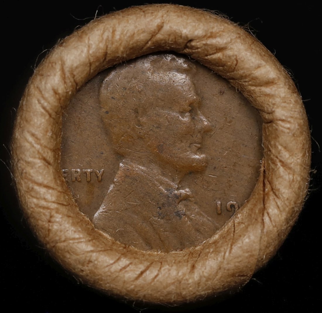 Lincoln Wheat Cent 1c Mixed Roll Orig Brandt McDonalds Wrapper, 1929-s end, Indian other end - 2