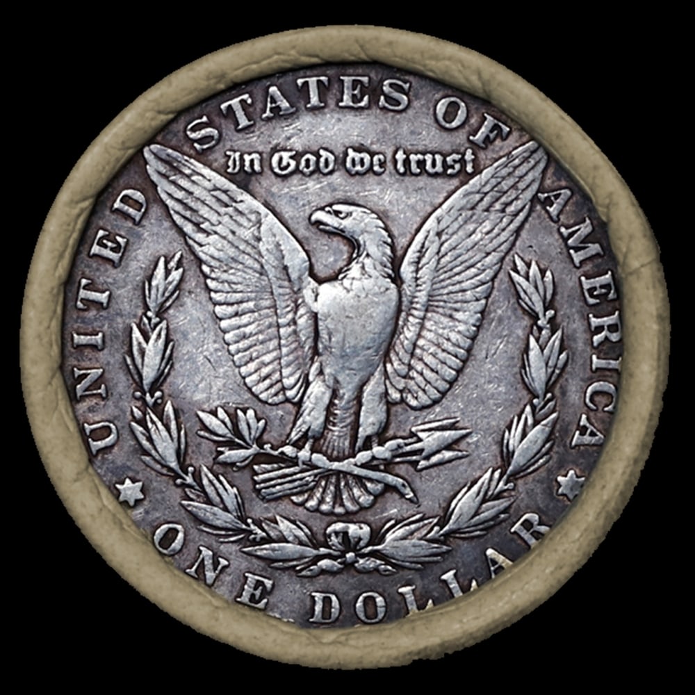 SEARS Morgan Circulated 10 Coin Silver Dollar $1 Roll 'P' Rev/'P' Rev Ends - 2