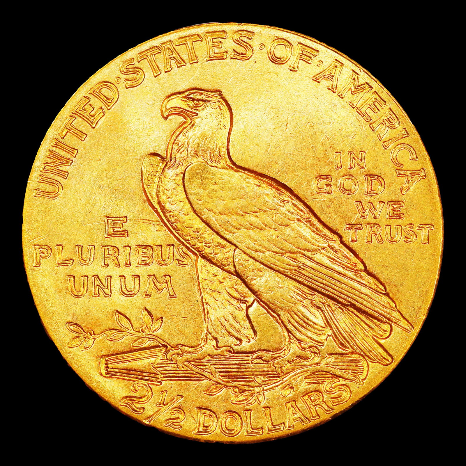 1908-p Gold Indian Quarter Eagle Near Top Pop! $2 1/2 ms66+ USCG - 3