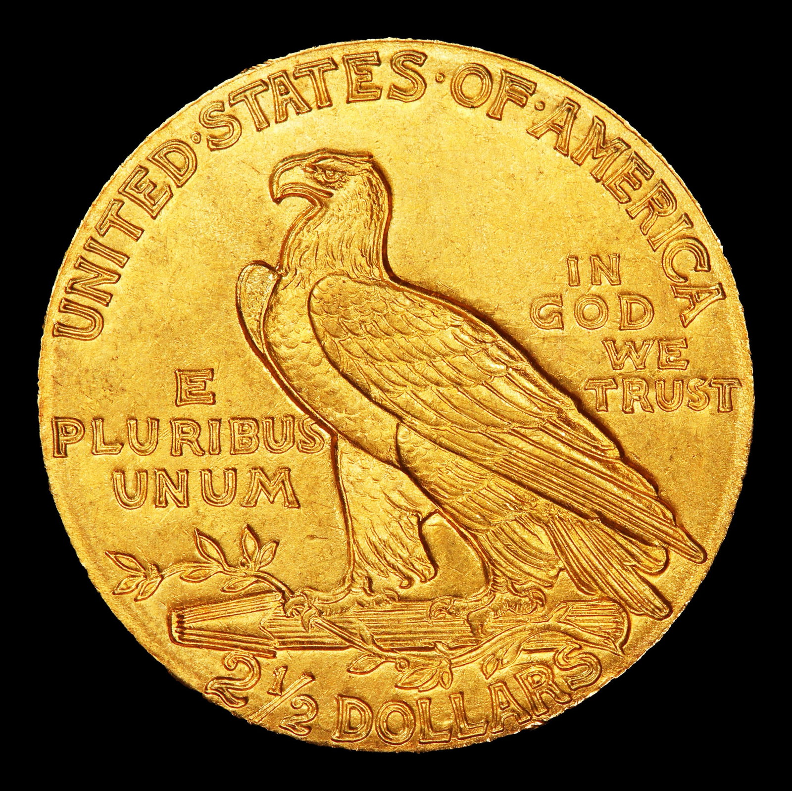 1910-p Gold Indian Quarter Eagle Near Top Pop! $2 1/2 ms66 USCG - 3