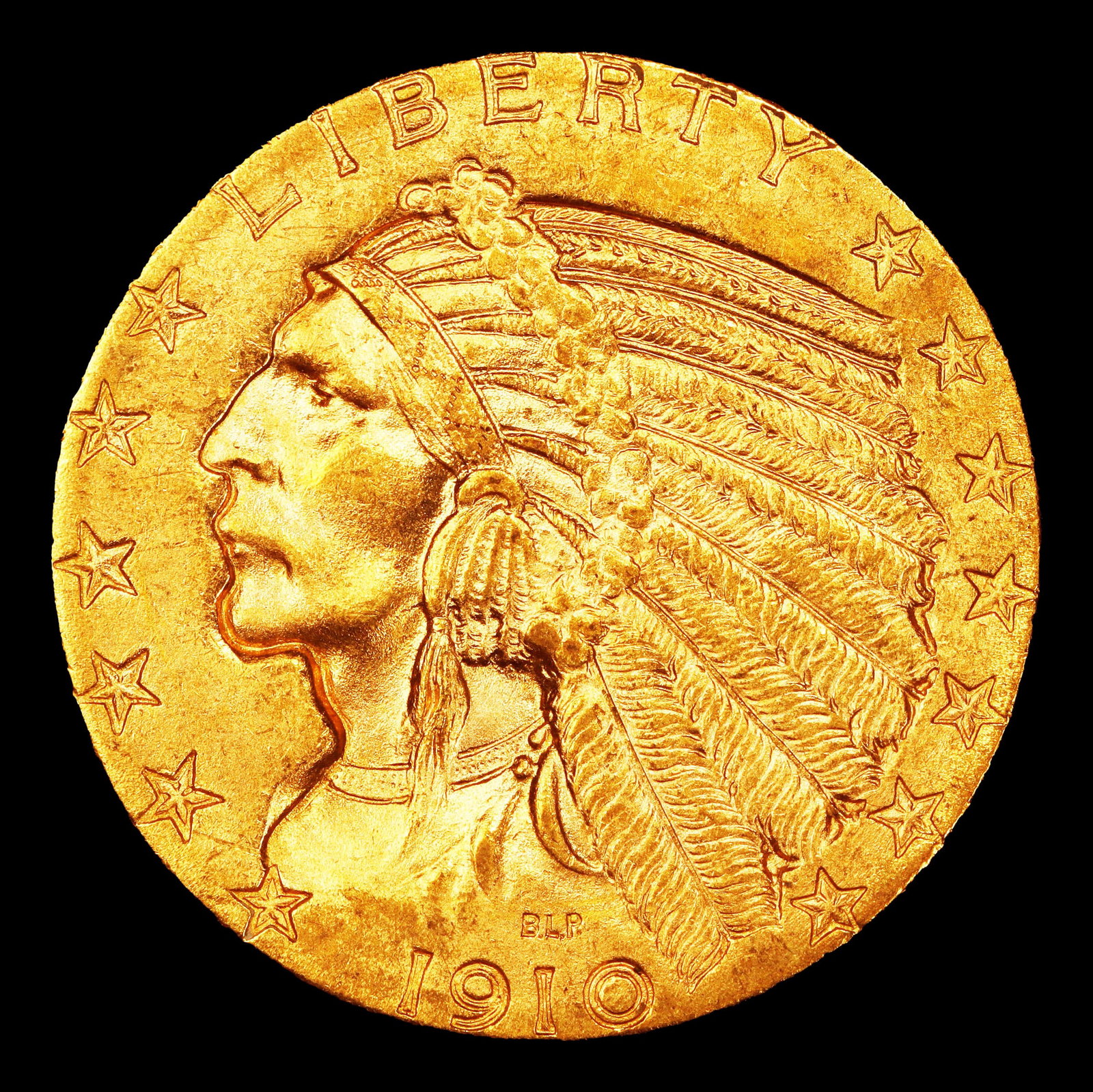 1910-d Gold Indian Half Eagle $5 ms65+ SEGS - 2