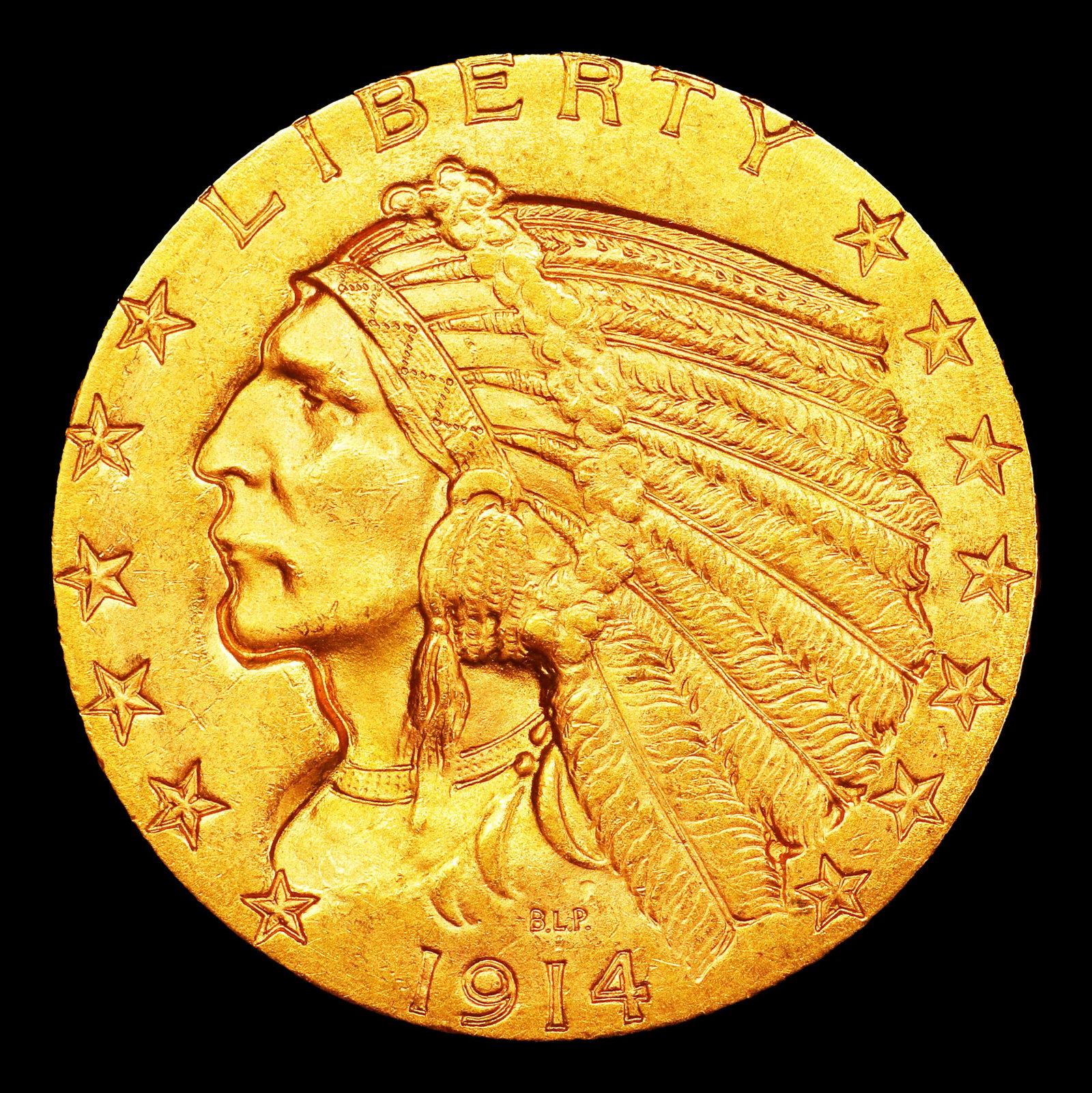 1914-d Gold Indian Half Eagle Near Top Pop! $5 ms65+ SEGS - 2