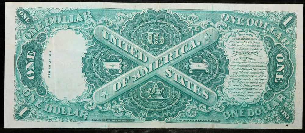 1917 $1 Large Size Legal Tender Note Grades Choice AU Signatures Elliott/Burke - 3