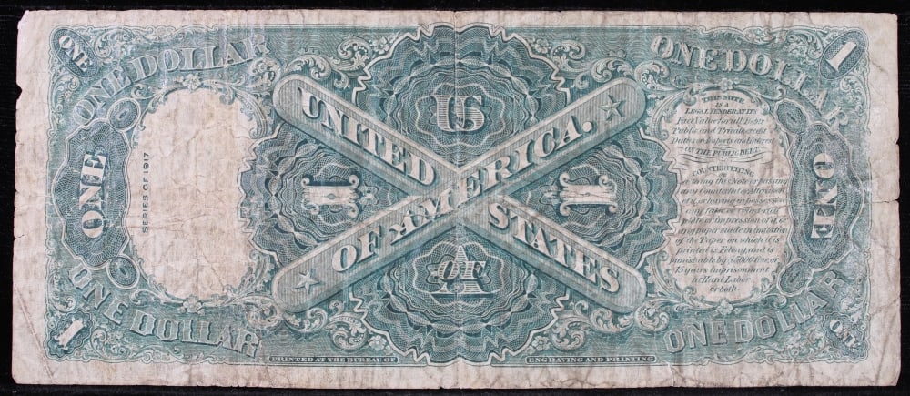 1917 $1 Large Size Legal Tender Note Grades vf++ Signatures Speelman/White - 3