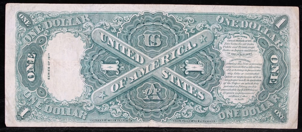 1917 $1 Large Size Legal Tender Note Grades xf Signatures Speelman/White - 3