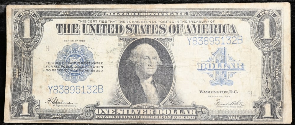 1923 $1 large size Silver Certificate Grades vf+ Signatures Speelman/White - 2