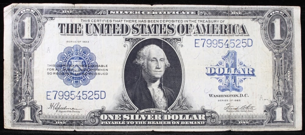 1923 $1 large size Silver Certificate Grades xf Signatures Speelman/White - 2