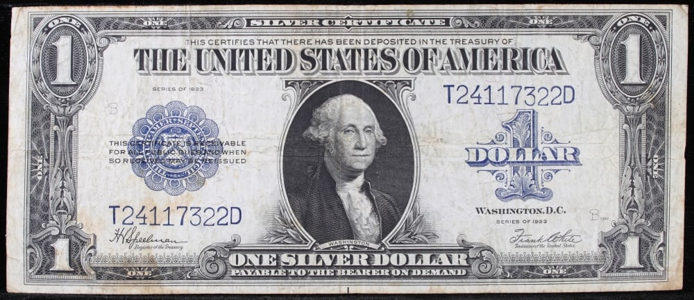 1923 $1 large size Silver Certificate Grades xf Signatures Speelman/White - 2