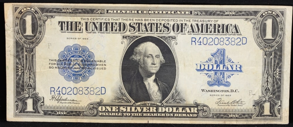 1923 $1 large size Silver Certificate Grades xf+ Signatures Speelman/White - 2