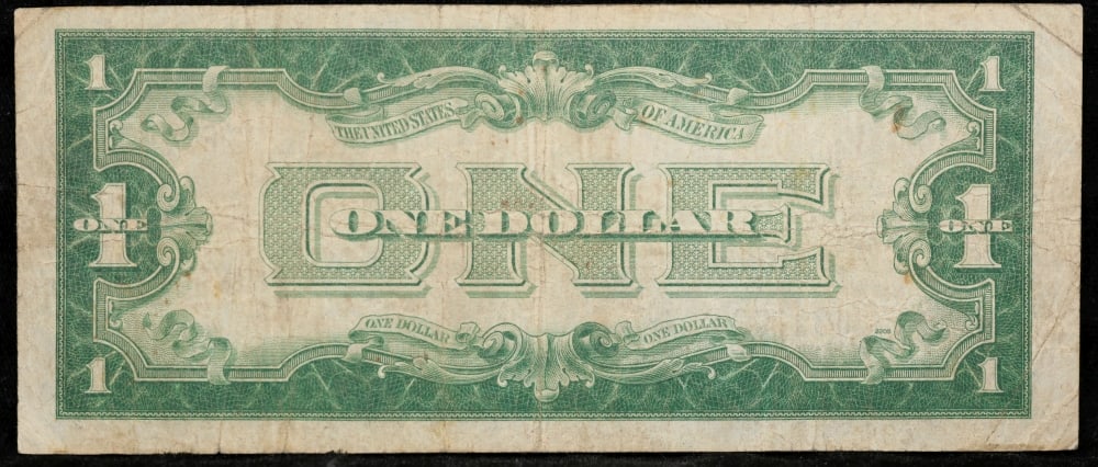 1928B $1 Blue Seal Silver Certificate "Funnyback" Grades vf+ - 3