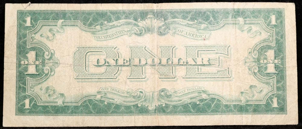 1928D $1 Blue Seal Silver Certificate "Funnyback" Key To Series Grades vf+ - 3