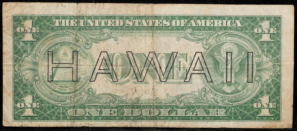 1935A $1 Silver Certificate Hawaii WWII Emergency Currency Grades xf - 3