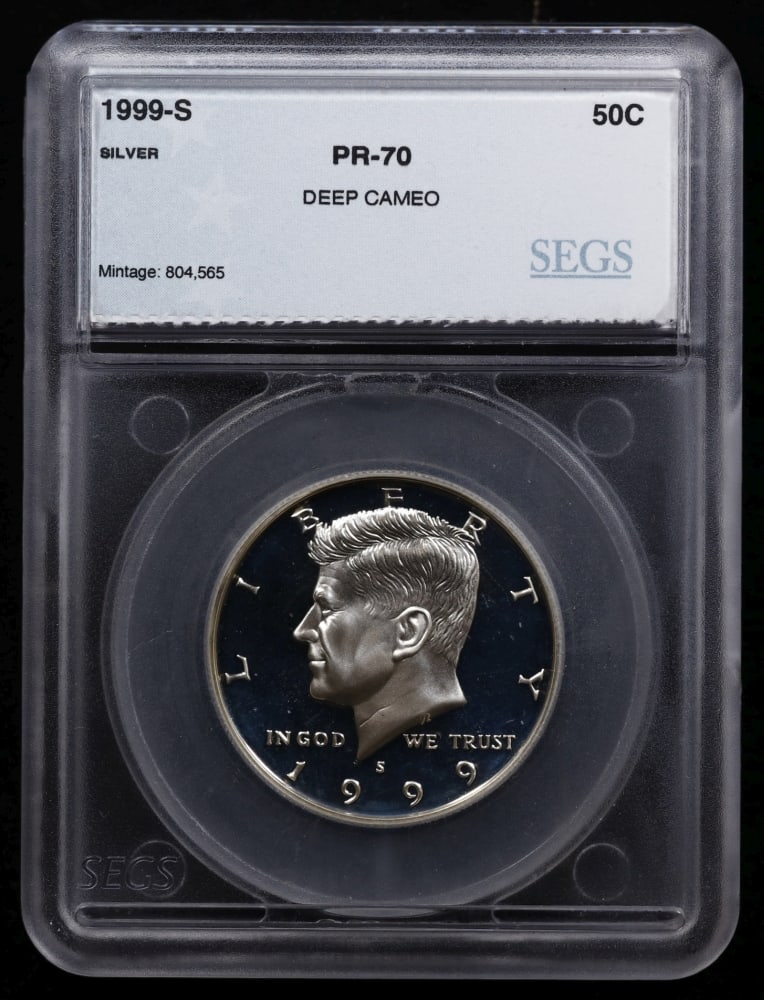 Rare 1999 US Silver Proof Set Graded pr70 DCAM By SEGS about 1.5 oz of pure silver KEY TO THE SER... - 10