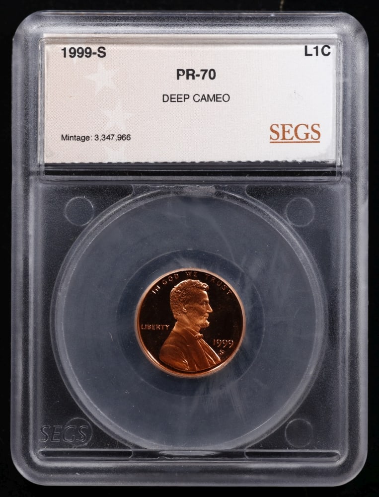 Rare 1999 US Silver Proof Set Graded pr70 DCAM By SEGS about 1.5 oz of pure silver KEY TO THE SER... - 2