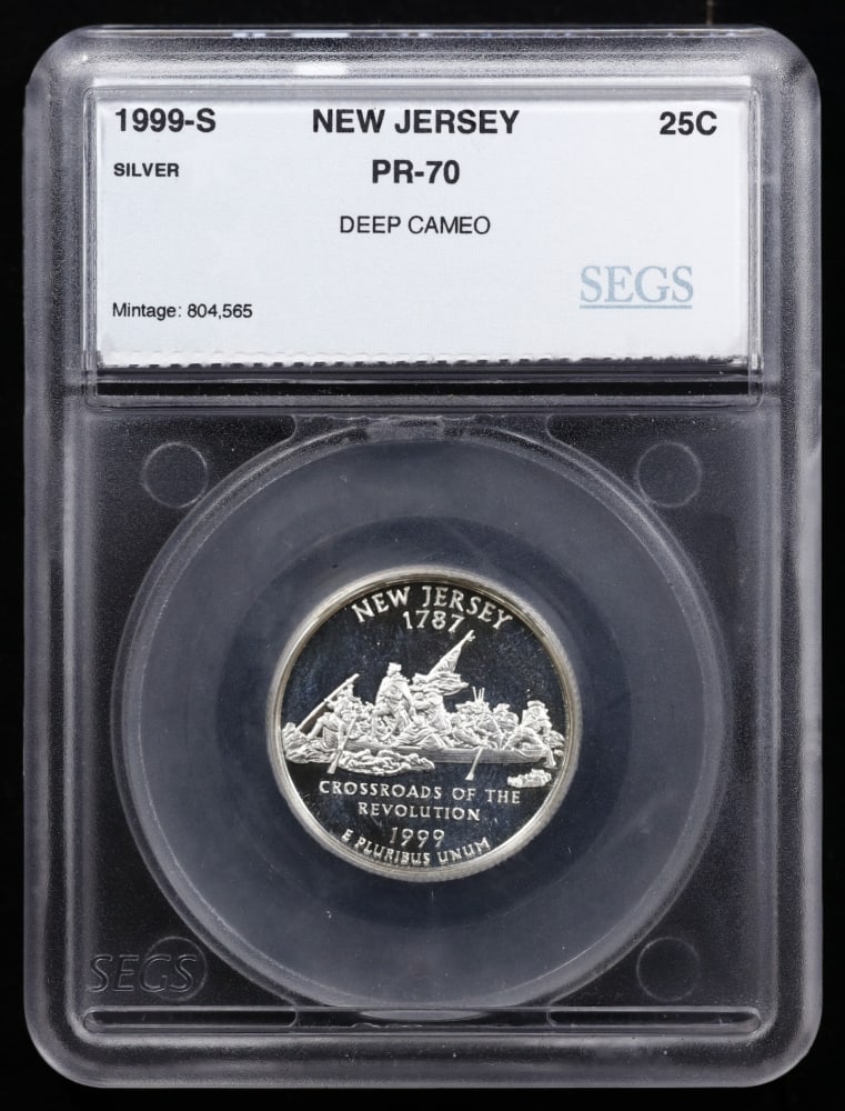 Rare 1999 US Silver Proof Set Graded pr70 DCAM By SEGS about 1.5 oz of pure silver KEY TO THE SER... - 8