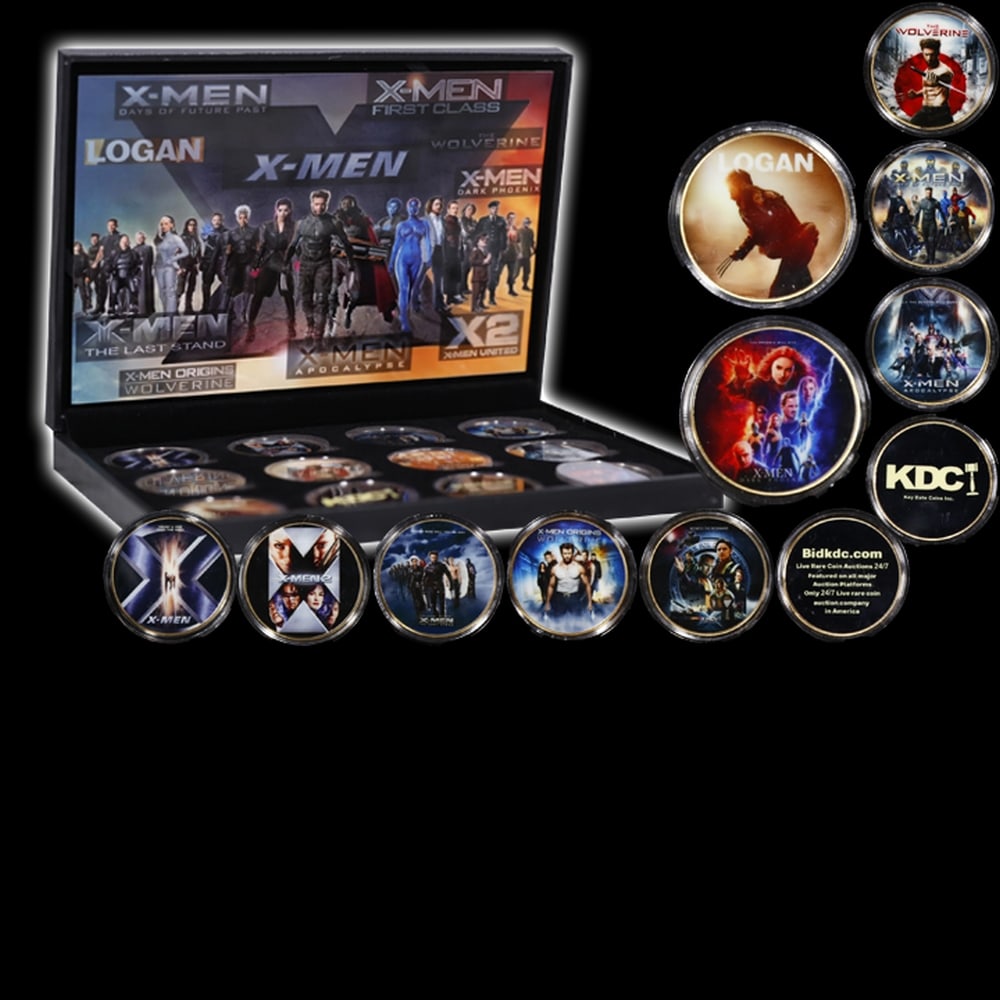 12 Coin Complete X-Men Movie Gold Plated Round Collection In Custom Box W/ Special Backer Card - 6