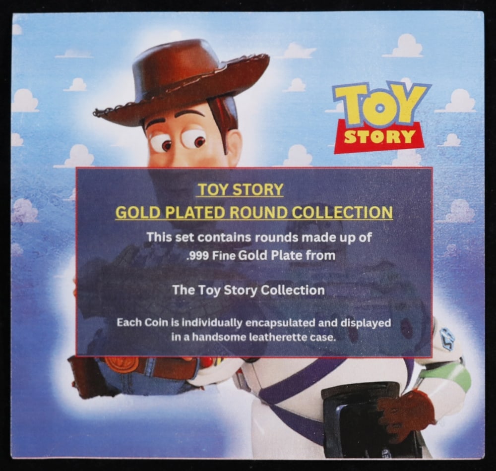 4 Coin Toy Story Gold Plated Round Collection In Custom Box W/ Special Backer card - 8