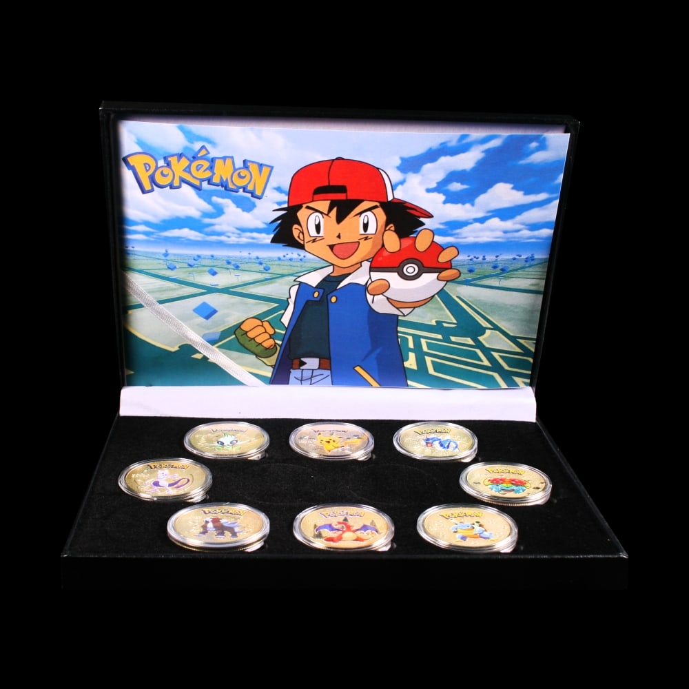 8 Coin Pokemon Gold Plated and Foiled Round Collection - 2