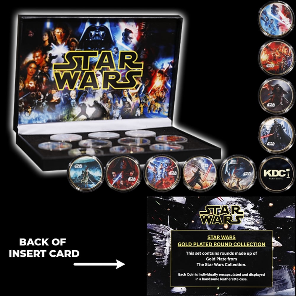 9 Coin Disney Star Wars Gold Plated Round Collection - 5