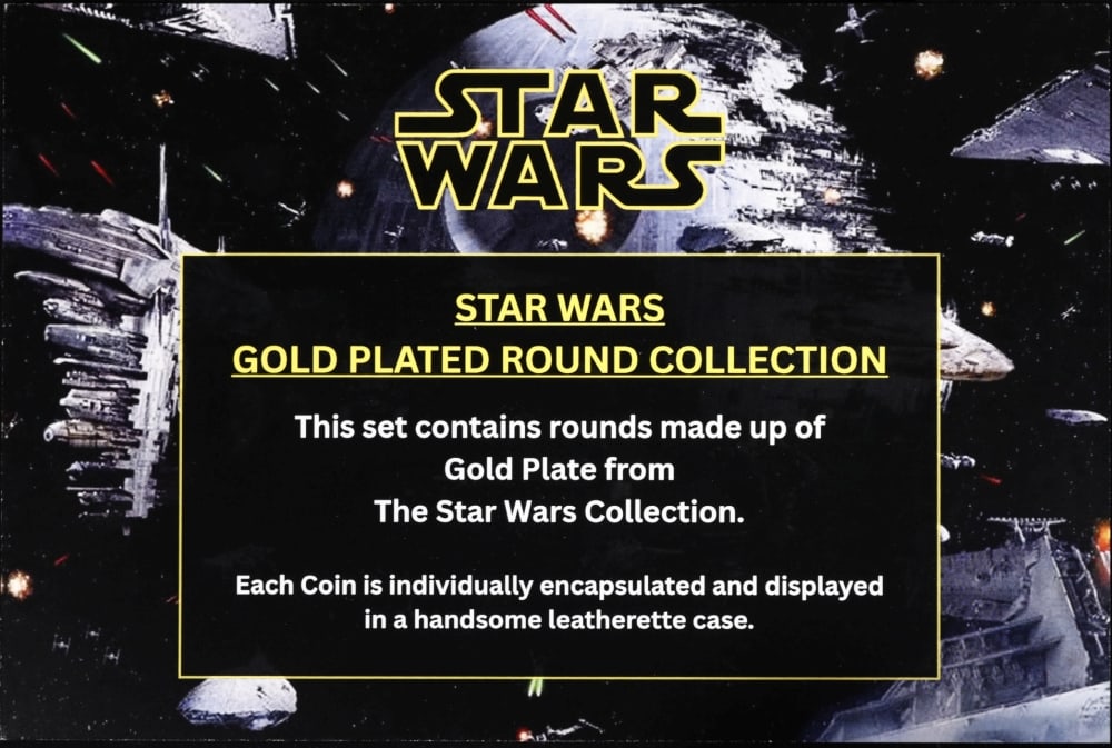 9 Coin Disney Star Wars Gold Plated Round Collection - 7