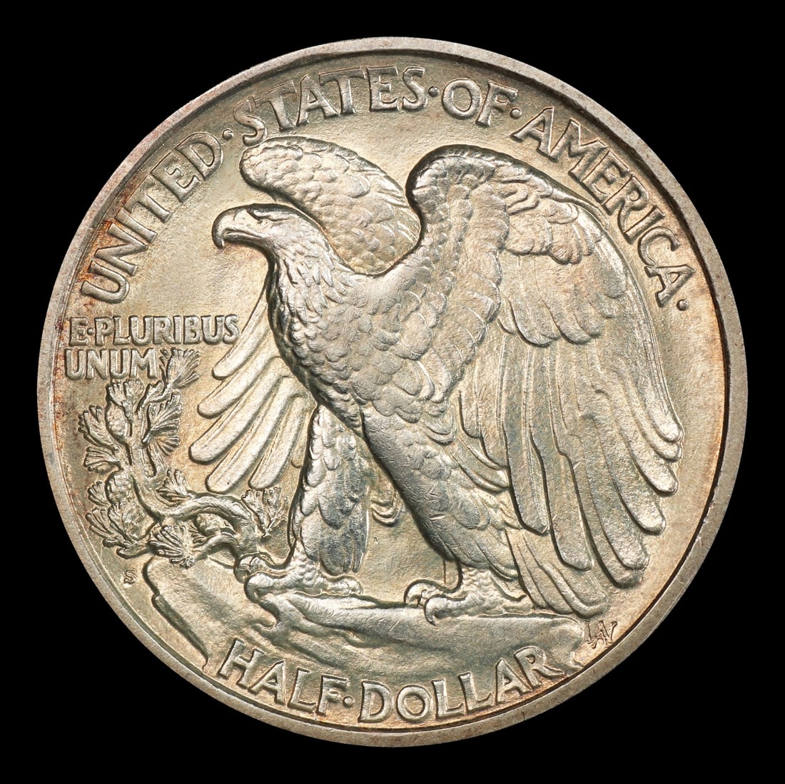 1917-s Reverse Walking Liberty Half Dollar 50c ms63 USCG - 3