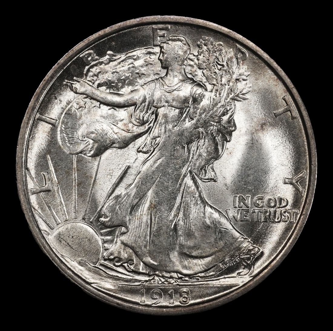 1918-d Walking Liberty Half Dollar 50c ms63 USCG - 2