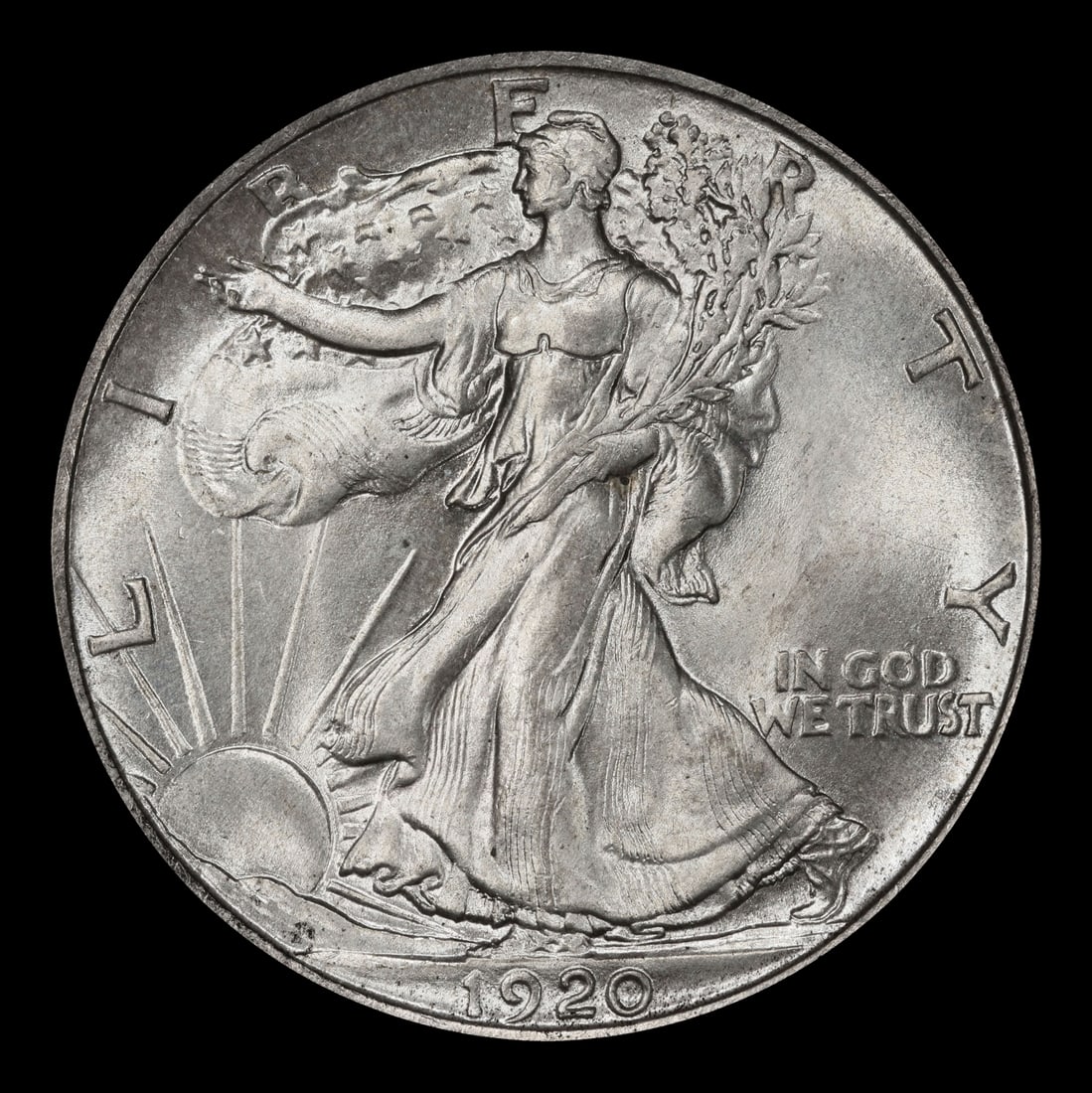 1920-p Walking Liberty Half Dollar Near Top Pop 50c ms66 SEGS - 2