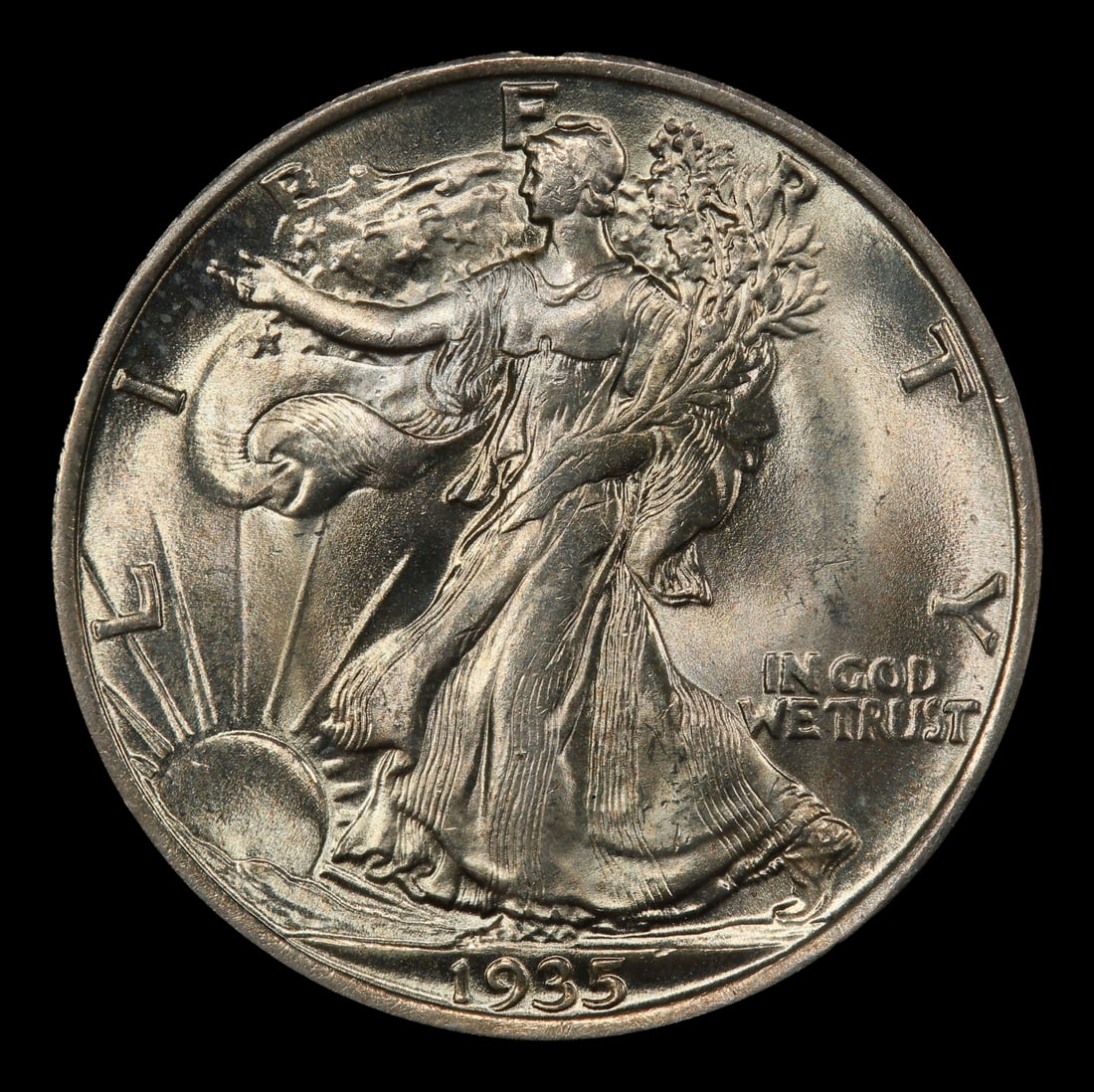 1935-p Walking Liberty Half Dollar 50c Grades ms65 - 2