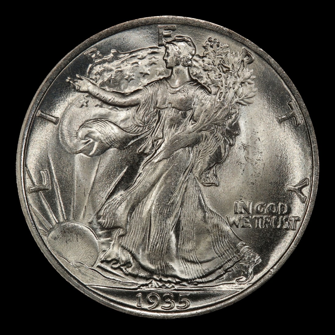 1935-p Walking Liberty Half Dollar 50c Grades ms66 - 2