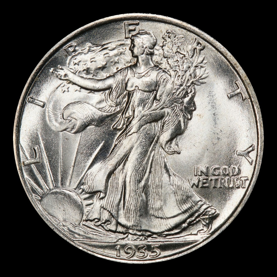 1935-p Walking Liberty Half Dollar 50c ms66+ SEGS - 2