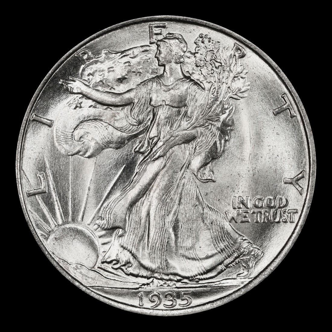 1935-p Walking Liberty Half Dollar Near Top Pop 50c ms67 SEGS - 2