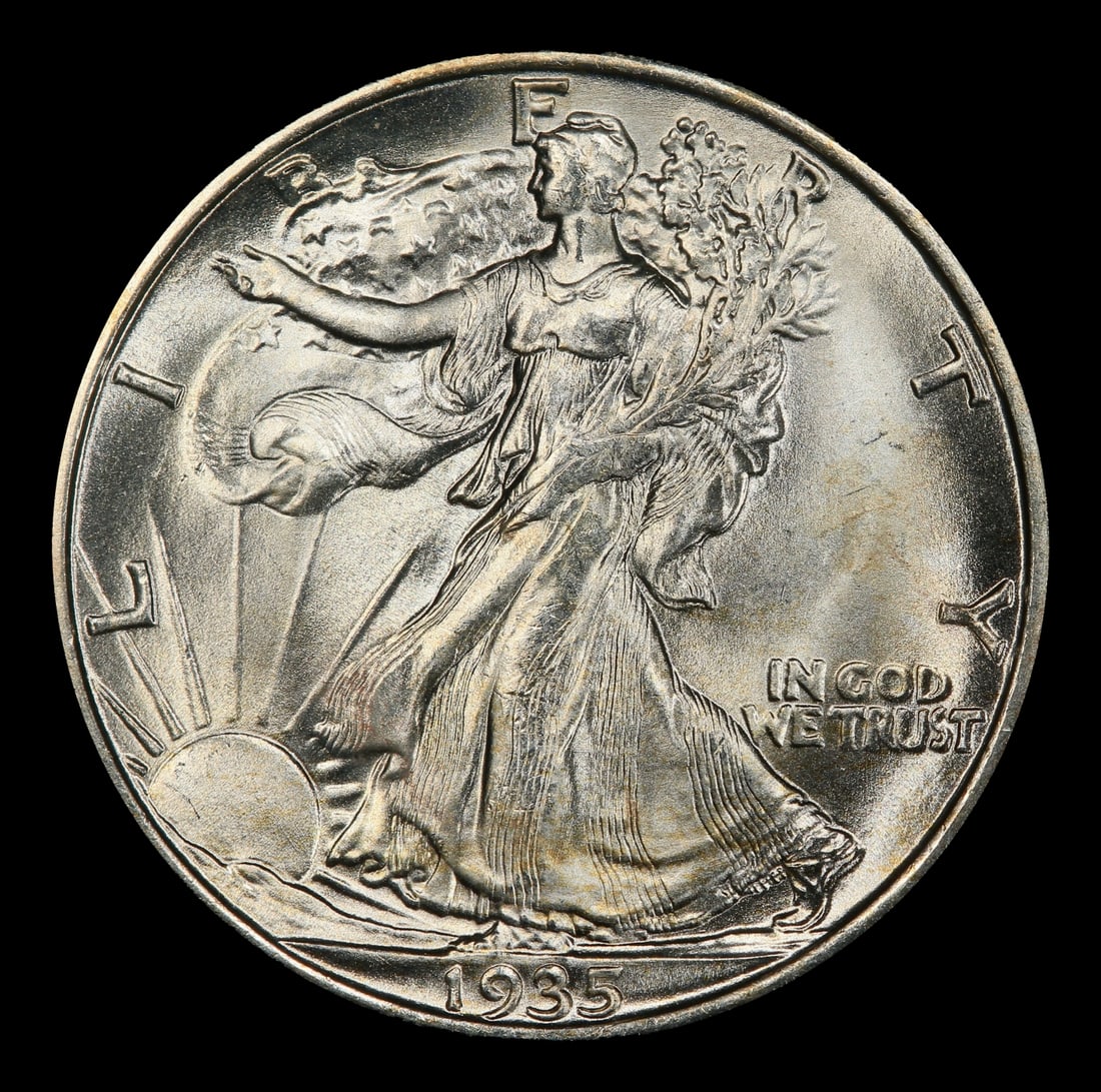 1935-s Walking Liberty Half Dollar Near Top Pop 50c ms66+ SEGS - 2