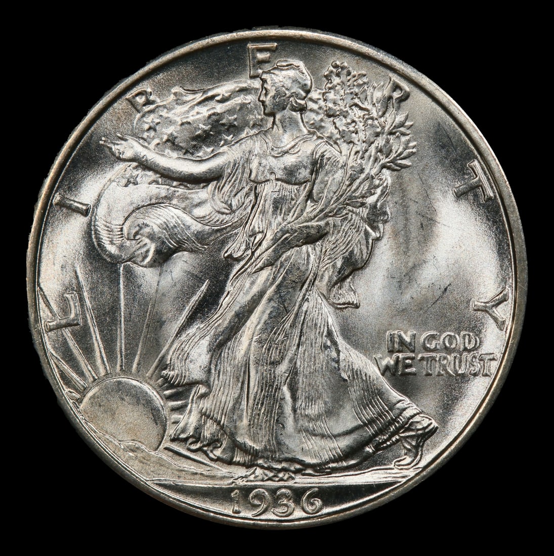 1936-d Walking Liberty Half Dollar Near Top Pop 50c ms66+ SEGS - 2
