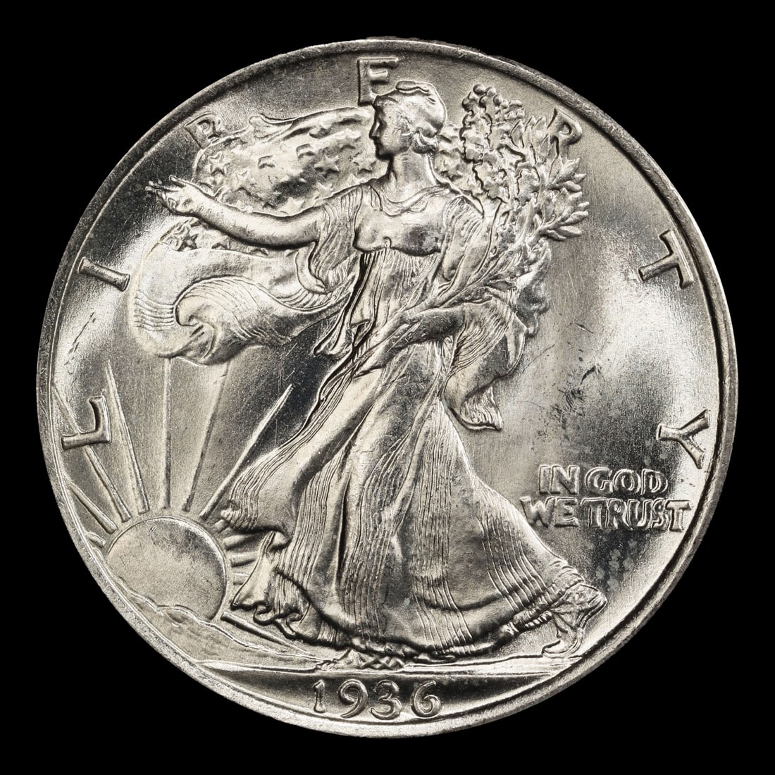 1936-p Walking Liberty Half Dollar 50c Grades ms66 - 2