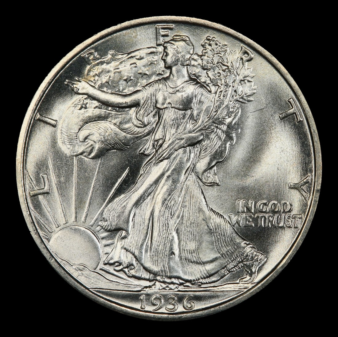 1936-s Walking Liberty Half Dollar Near Top Pop 50c ms67 SEGS - 2