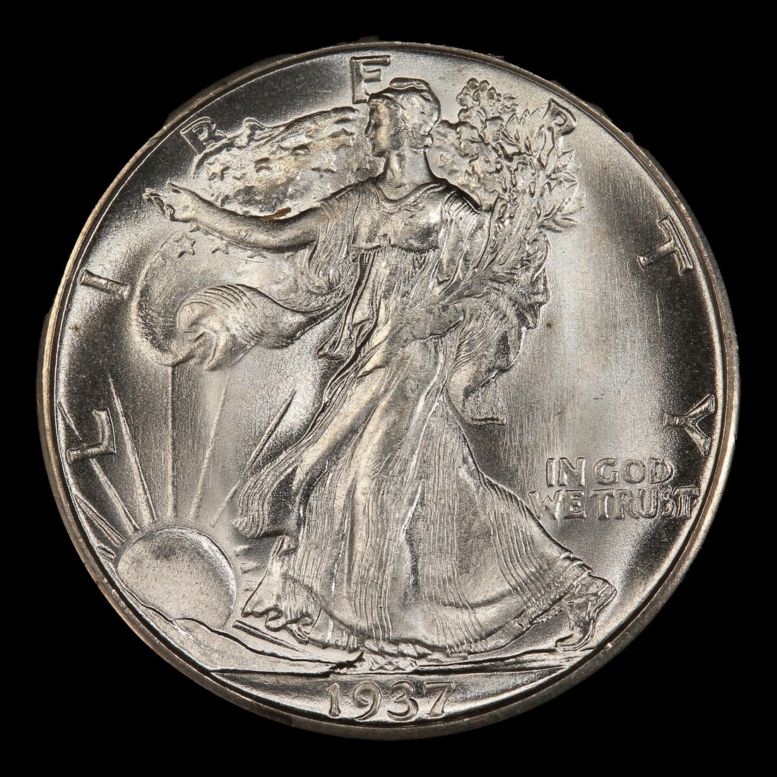 1937-d Walking Liberty Half Dollar Near Top Pop 50c ms67 SEGS - 2