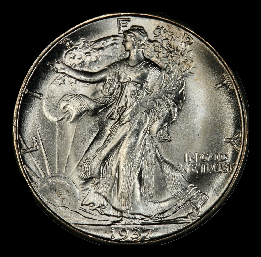 1937-d Walking Liberty Half Dollar Near Top Pop 50c ms67 SEGS - 2