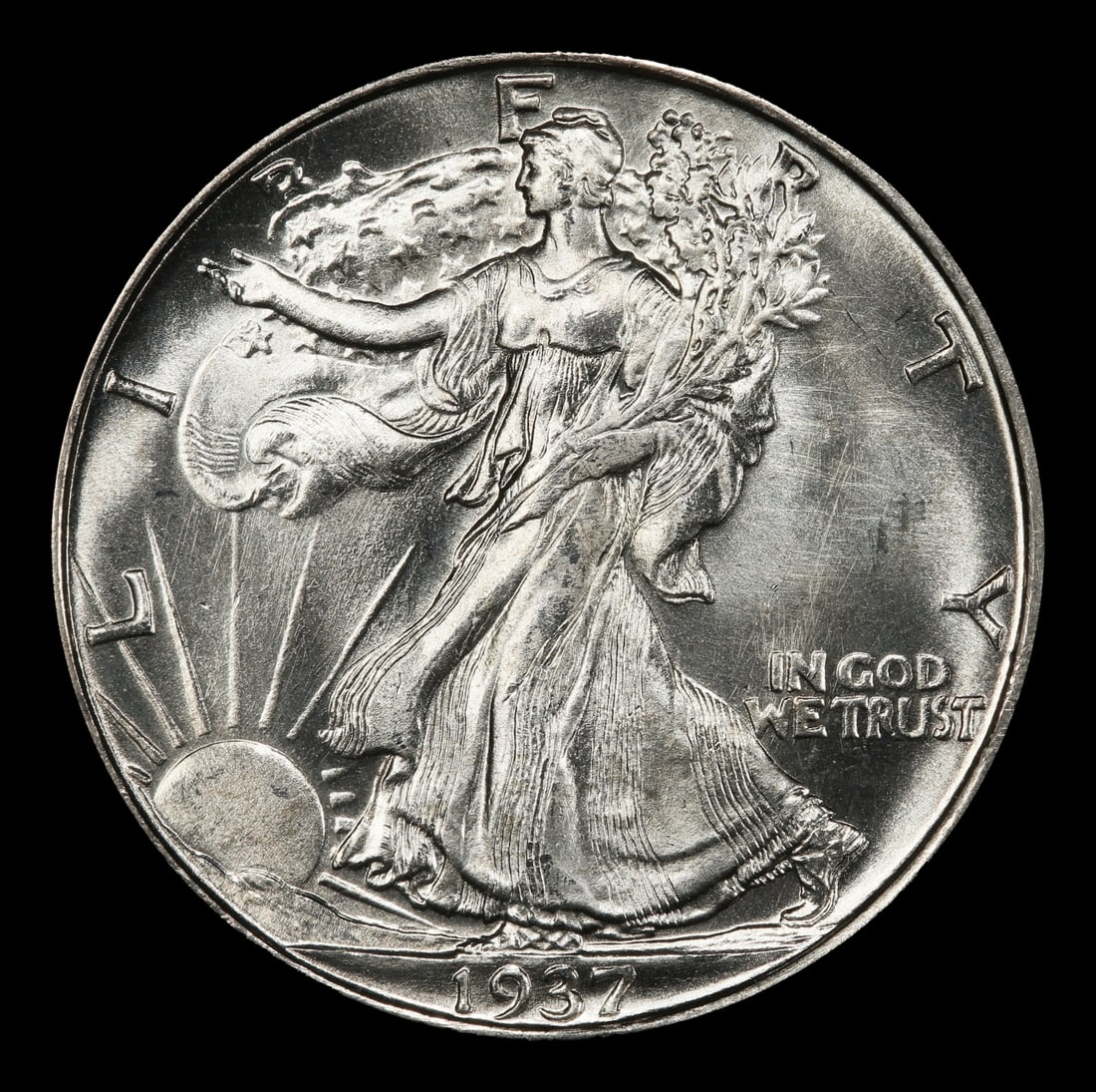 1937-d Walking Liberty Half Dollar Near Top Pop 50c ms67+ SEGS - 2