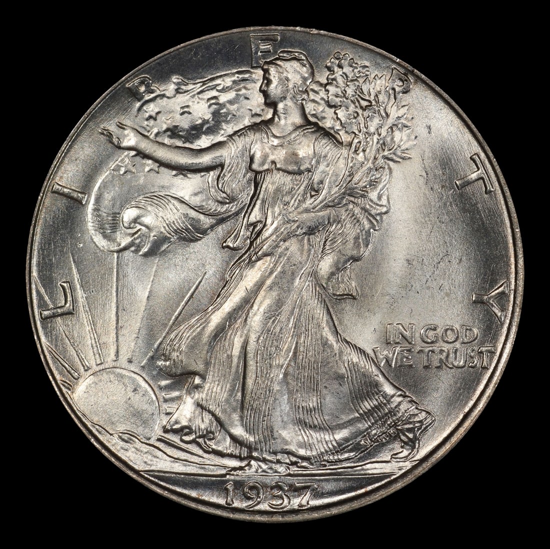 1937-p Walking Liberty Half Dollar 50c ms66+ SEGS - 2