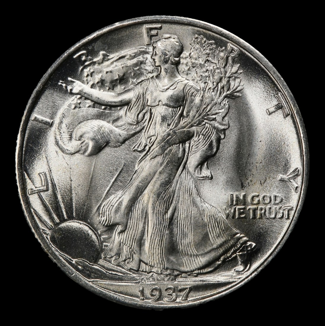 1937-s Walking Liberty Half Dollar Near Top Pop 50c ms67 SEGS - 2